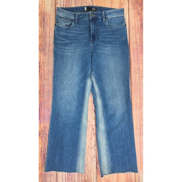Kut From The Kloth Kelsey High Rise Ankle Flare Jeans Size 6 Blue Denim - Picture 1 of 9